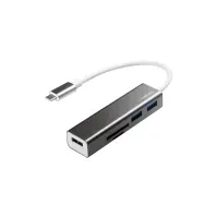 Bilde av LogiLink UA0305, USB 3.2 Gen 1 (3.1 Gen 1) Type-C, USB 3.2 Gen 1 (3.1 Gen 1) Type-A, MicroSD (TransFlash), SD, 5000 Mbit/s, Aluminium, Aluminium PC tilbehør - Kabler og adaptere - USB Huber