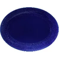 Bilde av Lyngby Porcelæn Rhombe Serveringsfat oval, mørkeblå Serveringsfat