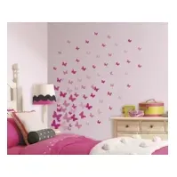 Bilde av Lyserøde sommerfugle wallstickers Barn & Bolig - Barnerommet - Vegg klistremerker