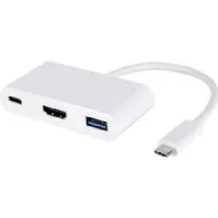 Bilde av MICROCONNECT USB C han til USB 3.0 hun, HDMI 1,4 hun, USB 3.1 hun adapter, længde 20 cm, farve: hvid PC-Komponenter - Skjermkort & Tilbehør - USB skjermkort