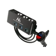 Bilde av Maclean Energy MCE218 - Bilstrømadapter - 120 watt - 10.2 A - PD, QC 3.0 - 8 utgangskontakter (4 x USB, 24 pin USB-C, 3 x bilsigarettenner) - svart Tele & GPS - Batteri & Ladere - Billader