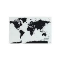 Bilde av Magnetisk NAGA glastavle 80x50 cm med verdenskort - sort/hvid interiørdesign - Tavler og skjermer - Glasstavler