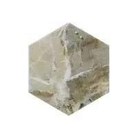 Bilde av Magnetisk NAGA glastavle hexagon 42 cm beige marmor interiørdesign - Tavler og skjermer - Glasstavler