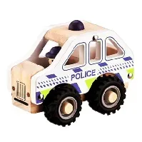 Bilde av Magni - Wooden police car with rubber wheels (2722) - Leker