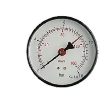 Bilde av Manometer 1/2XØ80 0-1 bar/0-10 MVS, nedadrettet studs Rørlegger artikler - Oppvarming - Tilbehør