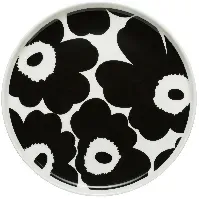 Bilde av Marimekko Unikko tallerken, 20 cm, hvit/svart Tallerken