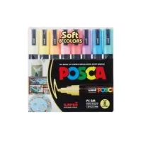 Bilde av Marker Uni Posca PC-5M Soft Colors ass. farver - (8 stk.) Skriveredskaper - Markør - Permanenttusj