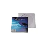 Bilde av MediaRange Retailpack 50 CD Paperbag with Flagwindow - CD/DVD-muffe - kapasitet: 1 CD/DVD - hvit PC-Komponenter - Harddisk og lagring - Medie oppbevaring