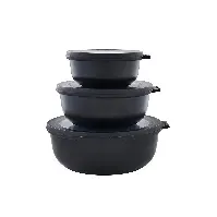 Bilde av Mepal - Cirqula Low Bowl Set​ Of 3 - Black (233089) - Hjemme og kjøkken