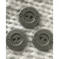 Bilde av Metallknapp Hjerte 15 mm Strikking, pynt, garn og strikkeoppskrifter