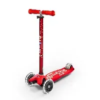 Bilde av Micro Maxi Deluxe LED Scooter, rød Mikro trehjulssykkel scooter 574722 Sparkesykler