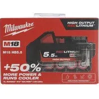 Bilde av Milwaukee Milwaukee M18HB5.5 18V 5.5 Ah High Output Battery El-verktøy - Batterier og ladere - Batterier til DIY