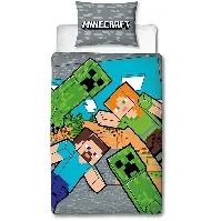 Bilde av Minecraft sengetøy - 140x200 cm - Creeper sengesett - 2 i 1 design - 100% bomull Sengetøy , Barnesengetøy , Barne sengetøy 140x200 cm