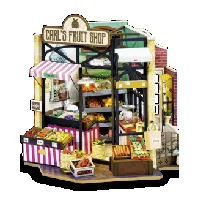 Bilde av Miniatyrrom Carl's fruit shop Strikking, pynt, garn og strikkeoppskrifter