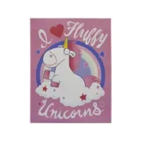 Bilde av Minions I Love Fluffy Unicorns De Luxe gulvtæppe til børn 95x125 Barn & Bolig - Barnerommet - Barnetepper