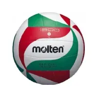 Bilde av Molten V5M1500, Hvit, Lær, Syntetisk, 18-panel ball, Inne & Ute, Red, Green, Black, Mønster Sport & Trening - Sportsutstyr - Volleyballer