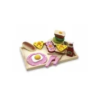 Bilde av Morgenmadsbakke i træ med tilbehør Leker - Rollespill - Leke kjøkken og mat