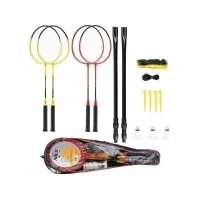 Bilde av NILS NRZ264 ALUMINIUM badminton sæt 4 rackete, 3 fjer dartpile, 600x60cm net, kuffert Sport & Trening - Sportsutstyr - Badminton