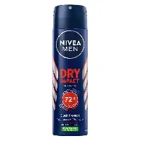 Bilde av NIVEA Men Deodorant Dry Impact Spray 150ml Mann - Dufter - Deodorant