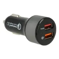 Bilde av Navilock - Bilstrømadapter - 3 A - QC 3.0 - 2 utgangskontakter (USB) - svart Tele & GPS - Batteri & Ladere - Billader
