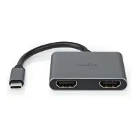 Bilde av Nedis - Video adapter - 24 pin USB-C hann til HDMI hunn - 10 cm - svart - rund, 4K 30Hz støtte PC tilbehør - Kabler og adaptere - Adaptere