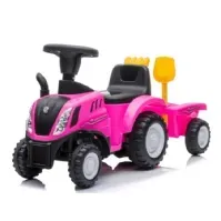 Bilde av New Holland T7 Gå-Traktor med Trailer og værktøj, Pink Utendørs lek - Gå / Løbekøretøjer - Gå kjøretøy