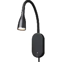 Bilde av Nielsen Eye Vegglampe med USB-uttak &amp; LED 5W, sort Lamper &amp; el > Lamper &amp; spotter
