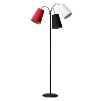 Bilde av Nielsen Light Salsa gulvlampe, sort med rød, sort og hvit skjerm Gulvlampe