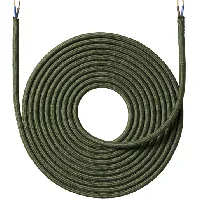 Bilde av Nielsen stoffledning 2x0,75 mm², 4 meter, grønn kaki Lamper &amp; el > Kabel &amp; ledning