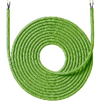 Bilde av Nielsen stoffledning 2x0,75 mm², 4 meter, limegrønn Lamper &amp; el > Kabel &amp; ledning