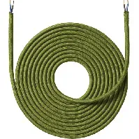 Bilde av Nielsen stoffledning 2x0,75 mm², 4 meter, olivengrønn Lamper &amp; el > Kabel &amp; ledning