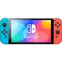 Bilde av Nintendo Switch OLED - Spillkonsoll - Full HD - 64GB - Hvit / Sort - Opptil 9 timers batterilevetid - Inkl. 2 x Joy-Con (neonrød / neonblå) Gaming - Spillkonsoller - Nintendo Switch