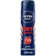 Bilde av Nivea Dry Impact Spray Deospray - 150 ml Hudpleie - Kroppspleie - Deodorant - Herredeodorant