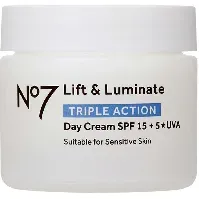 Bilde av No7 Lift & Luminate Triple Action Day Cream Suitable For Sensitive Skin SPF15 - 50 ml Hudpleie - Ansiktspleie - Ansiktskrem - Dagkrem
