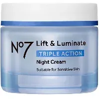 Bilde av No7 Lift & Luminate Triple Action Night Cream Suitable For Sensitive Skin - 50 ml Hudpleie - Ansiktspleie - Ansiktskrem - Nattkrem