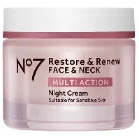 Bilde av No7 Restore & Renew Multi Action Night Cream Suitable For Sensitive Skin - 50 ml Hudpleie - Ansiktspleie - Ansiktskrem - Nattkrem