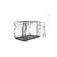 Bilde av Nordic Paws - Wire cage black L 92 x 57 x 64 cm - (540058525265) - Kjæledyr og utstyr