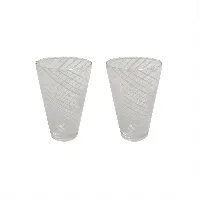 Bilde av OYOY Living - Yuka Swirl Glass - Pack of 2 - White (L301054) - Hjemme og kjøkken