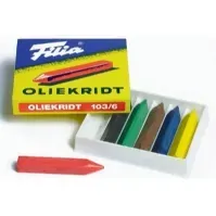 Bilde av Oliekridt Filia, med spids, æske a 6 stk. Skole og hobby - Faste farger - Fargekritt til skolebruk