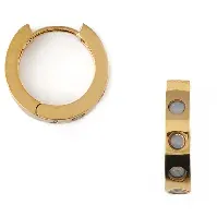 Bilde av Orelia Air Blue Stone Set Huggie Hoops Earrings Pale Gold Accessories - Smykker - Øredobber