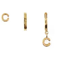 Bilde av Orelia Stud Hoop Ear Party Initial C - Pale Gold Accessories - Smykker - Øredobber