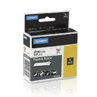 Bilde av Other Tape Rhino flex nylon 12mm svart på hvit Kontorrekvisita,Merking