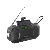 Bilde av Outdoorradio Renkforce RF-CR-300 FM, AM (1018) genopladelig, Solcellepanel, Håndsving, Lommelygte Sort TV, Lyd & Bilde - Stereo - Radio (DAB og FM)