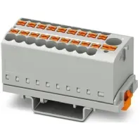 Bilde av PHOENIX CONTACT Fordelingsblok grå, 18x2,5mm² + 6mm² , mulighed for videre sløjfning, mærke strøm 24A, monteres på DIN-skinne PC tilbehør - Kabler og adaptere - Adaptere