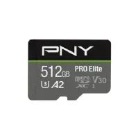 Bilde av PNY PRO Elite microSDXC 512GB, 512GB, MicroSDXC, Class 10, 100MB/s, 90MB/s, Class 3 (U3) Foto og video - Foto- og videotilbehør - Minnekort