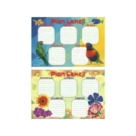 Bilde av POLSYR Selvklebende timeplan M-motiv blomster, papegøyer og fisk Papir & Emballasje - Kalendere & notatbøker - Kalendere