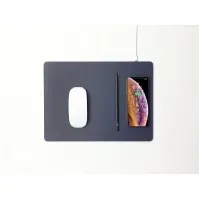 Bilde av POUT Mouse pad with high-speed wireless charging HANDS 3 PRO dark blue, Blå, Monokromatisk, ABS syntetisk, Polyurethan, USB-strøm, Antiskliunderlag PC tilbehør - Mus og tastatur - Musematter