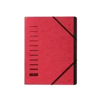 Bilde av Pagna Office - Klassifikasjonsmappe - 12 rom - 12 deler - bokryggbredde: 5 mm - for A4 - med fliker - rød Arkivering - Elastikmapper & Chartekker - Sortering av mapper