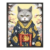 Bilde av Paint By Numbers Katt i kimono Strikking, pynt, garn og strikkeoppskrifter