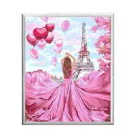 Bilde av Paint By Numbers Pink In Paris Strikking, pynt, garn og strikkeoppskrifter